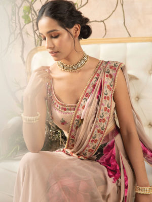 Kalista - Blush Printed Lavanya handrafted Saree - Image 3