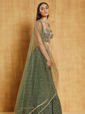 Chamee and Palak - GREEN SHELBY LEHENGA - Image 2