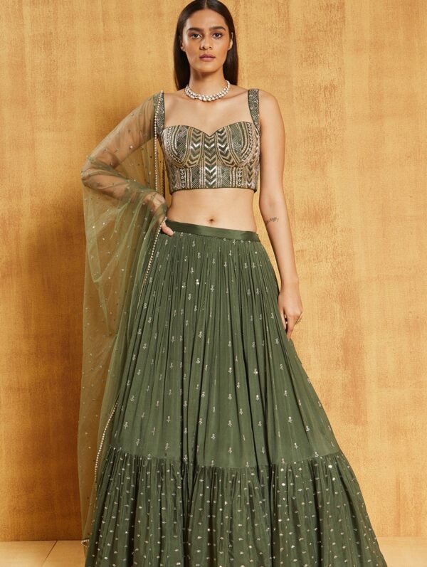 Chamee and Palak - GREEN SHELBY LEHENGA