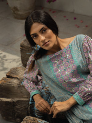 SURBHI GUPTA – BLUE MEHER KURTA SET - Image 2