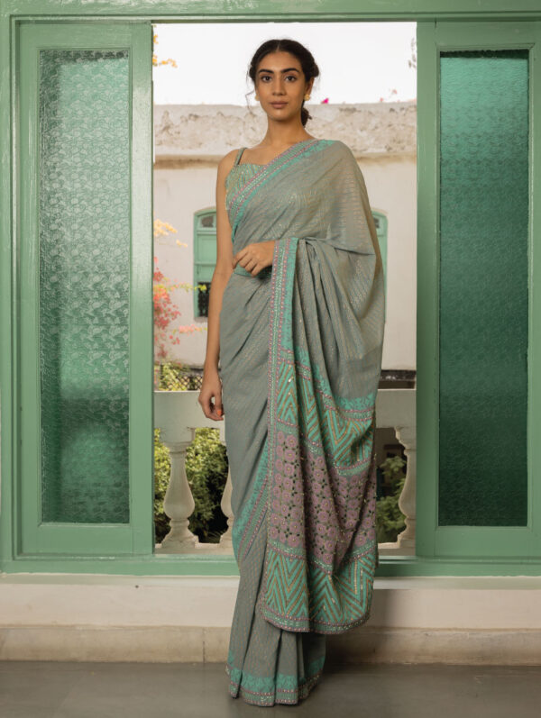 SURBHI GUPTA – BLUE ADARA SAREE BLOUSE