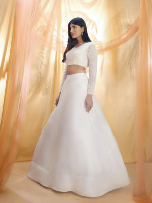 PINK PEACOCK COUTURE – Off white lehenga - Image 2