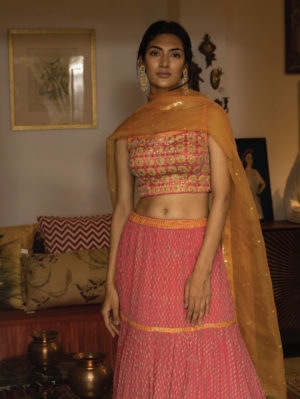 SURBHI GUPTA – PINK SORAYA LEHENGA SET - Image 3