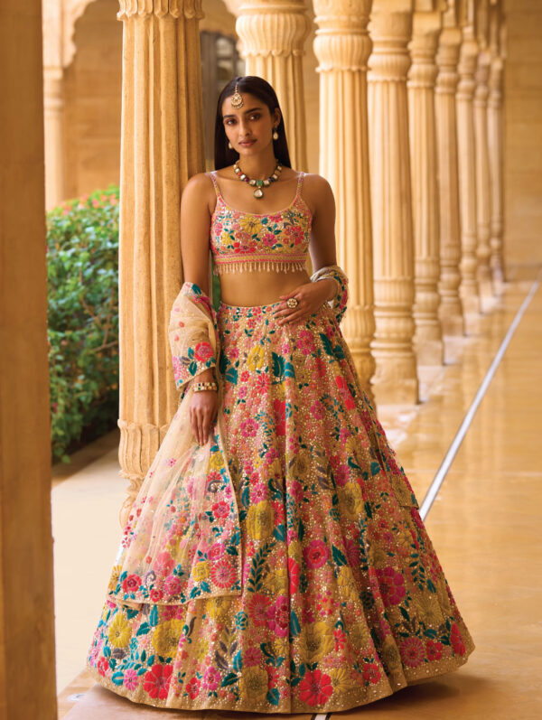 SEEMA GUJRAL – Multi - Coloured Floral Lehenga Set