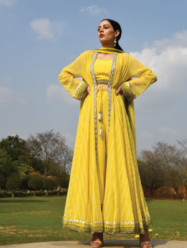 SURBHI GUPTA – YELLOW MIRROR CAPE SET