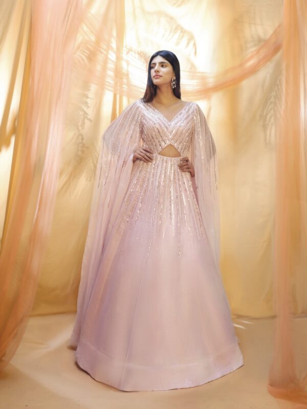 PINK PEACOCK COUTURE – Lilac cutout gown