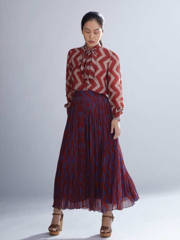 KOAI – DABU ZIG ZAG PLEATED SKIRT