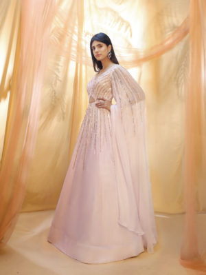PINK PEACOCK COUTURE – Lilac cutout gown - Image 2