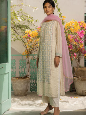 SURBHI GUPTA – IVORY NORA KURTA SET - Image 2