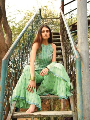 SURBHI GUPTA - GREEN SHARARA SET - Image 3