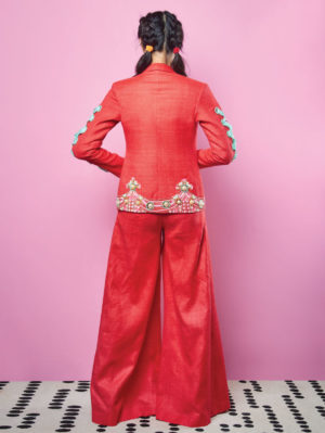 PAPA DON’T PREACH- Red Pant Suit - Image 2