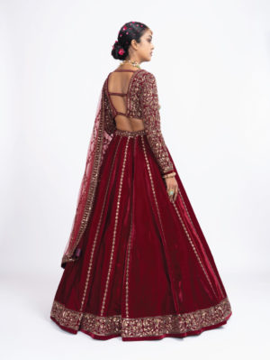 VVANI VATS – Mehroon lehenga set - Image 2