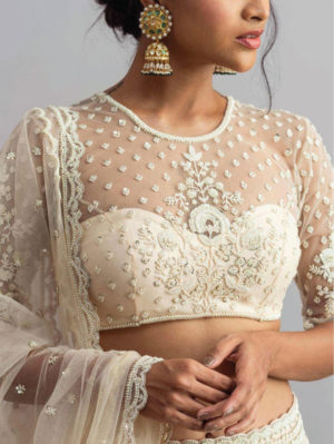Anushree Reddy - Ivory embellished lehenga set - Image 2