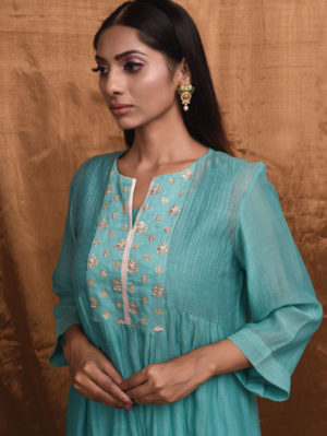PRITI PRASHANT – Light Turquoise Kurta - Image 2