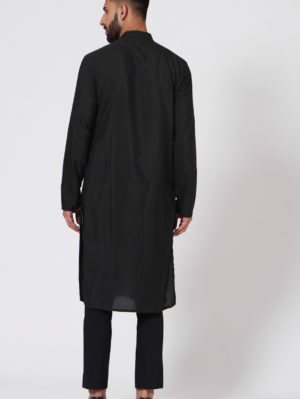 JATIN MALIK – Black Kurta set - Image 2