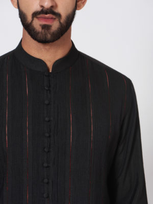 JATIN MALIK – Black Kurta set - Image 4