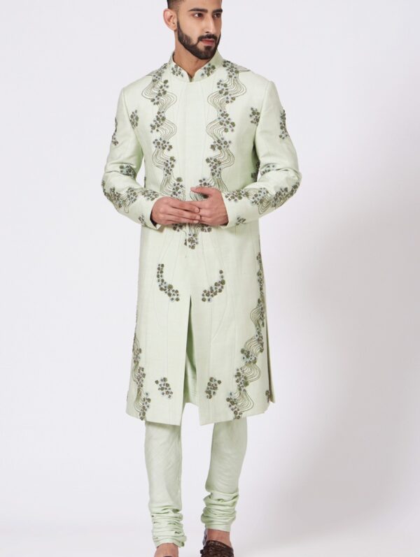 JATIN MALIK – Duckegg Green Sherwani