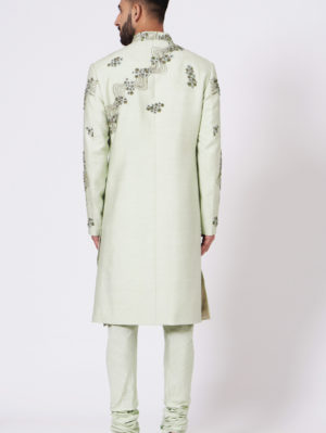 JATIN MALIK – Duckegg Green Sherwani - Image 4