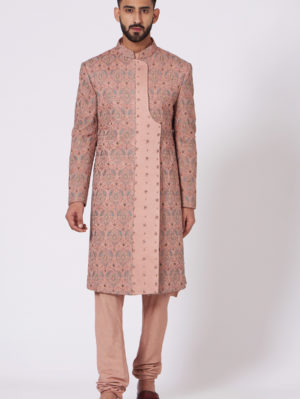 JATIN MALIK – Heavenly Rose Sherwani - Image 4