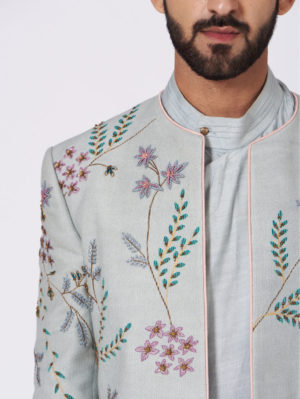JATIN MALIK – Icy Haze Sherwani - Image 5