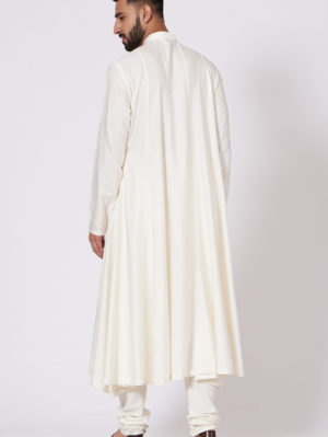 JATIN MALIK – Ivory Anarkali Kurta set - Image 4