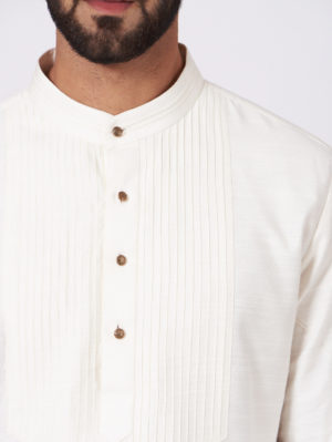JATIN MALIK – Ivory Short Kurta - Image 3