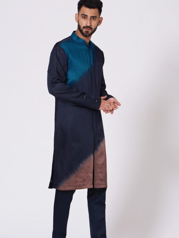 JATIN MALIK – Teal Blue Ombre Kurta set