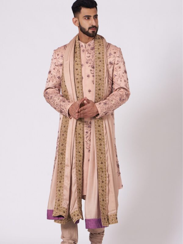 JATIN MALIK – The Budding Old rose Sherwani
