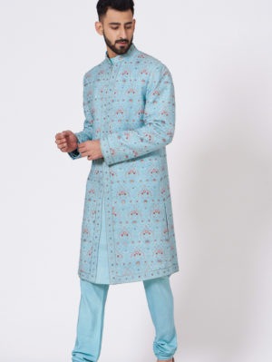 JATIN MALIK – The Sea Side Affaire Sherwani Set - Image 4