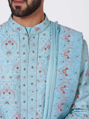 JATIN MALIK – The Sea Side Affaire Sherwani Set - Image 2