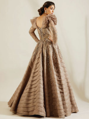 ADAARA COUTURE – Lenox grey ruffle gown - Image 2