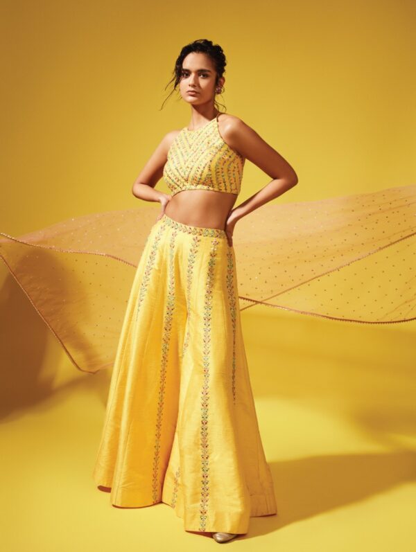 CHAMEE & PALAK – GINA yellow pallazo