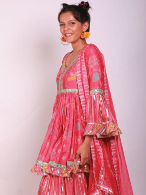 GOPI VAID – Marigold Garden Peplum Sharara Set - Image 2