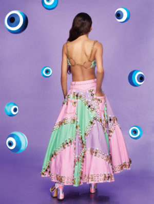 PAPA DON’T PREACH- Denim Threesome! Half-Lehenga set - Image 3