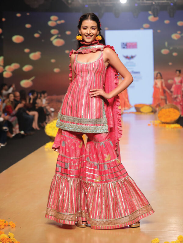 GOPI VAID – Marigold Garden Strappy Sharara Set