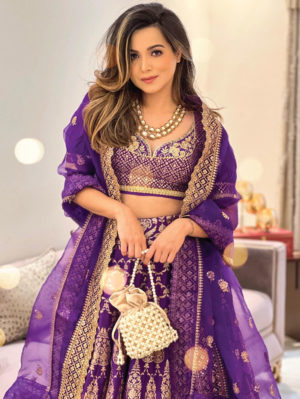 GOPI VAID – Marigold Brocade Lehenga Set - Image 2