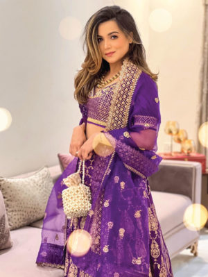 GOPI VAID – Marigold Brocade Lehenga Set - Image 3