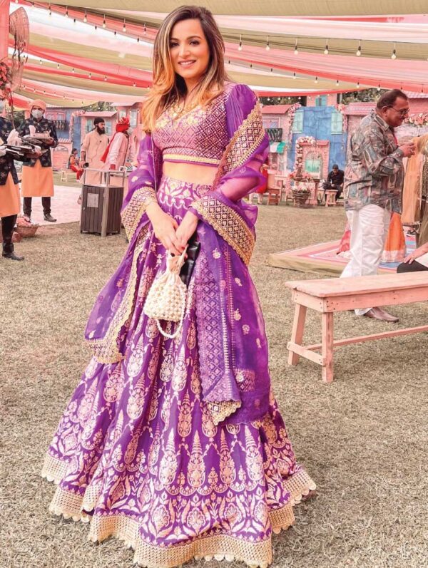 GOPI VAID – Marigold Brocade Lehenga Set