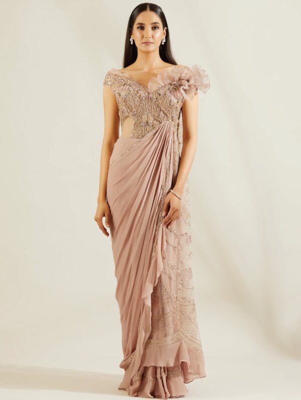 ADAARA COUTURE – lavender drape saree