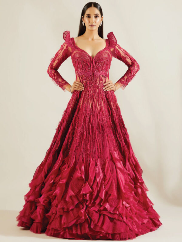 ADAARA COUTURE – Brill Crimson Gown