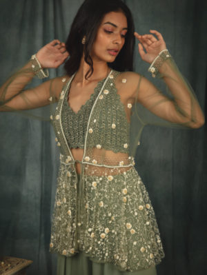 NIKITA VISHAKHA – Theodara Peplum Garara Set - Image 4