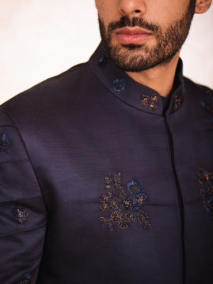Jatin Malik - Midnight blue Bandhgala - Image 2