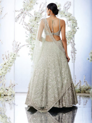 Seema Gujral - Sea Green Sequin Lehenga Set - Image 2