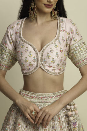 Priyanka Jain  Bridal lehenga in pastel colour with applique embroidery - Image 2