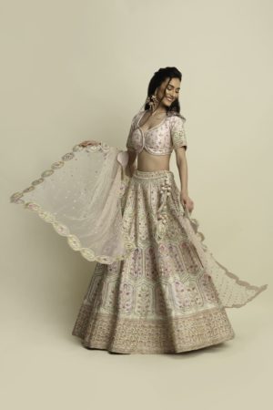 Priyanka Jain  Bridal lehenga in pastel colour with applique embroidery - Image 6