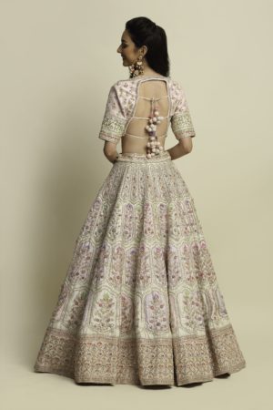 Priyanka Jain  Bridal lehenga in pastel colour with applique embroidery - Image 4