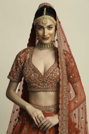 Priyanka Jain  Red Bridal lehenga with intricate hand embroidery - Image 2