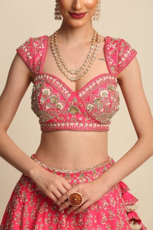Priyanka Jain  Fushia Pink Bridal lehenga with intricate hand embroidery - Image 8