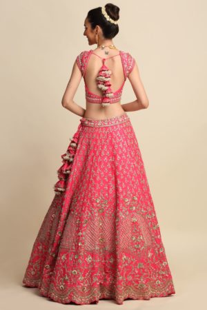 Priyanka Jain  Fushia Pink Bridal lehenga with intricate hand embroidery - Image 3