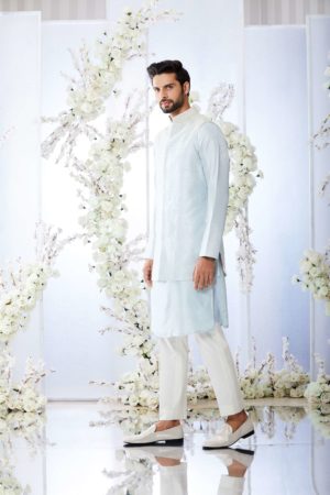 Seema Gujral - Ice Blue Bundi Set - Image 4